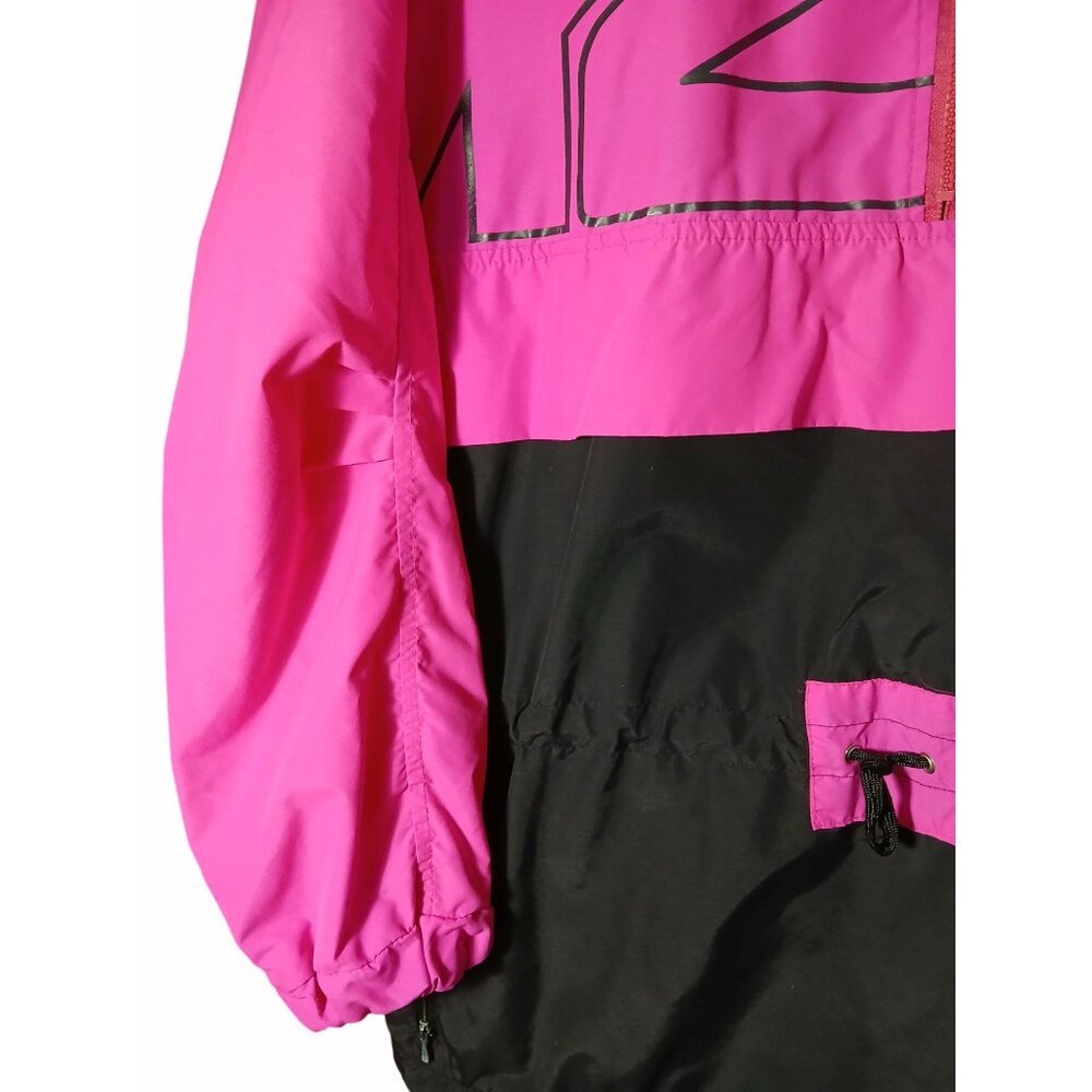 K2 Mens Pink Black Half Zip Pullover Windbreaker Jacket Drawstring Size L yk2 - Picture 4 of 16